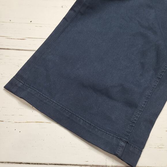 Madewell Darted Barrel Pants Classic Navy Blue Cotton Blend Twill Button Zip 33 - Picture 8 of 12